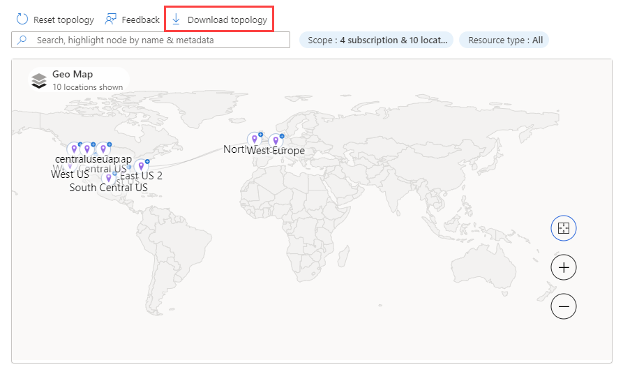 Screenshot shows how to download the topology.