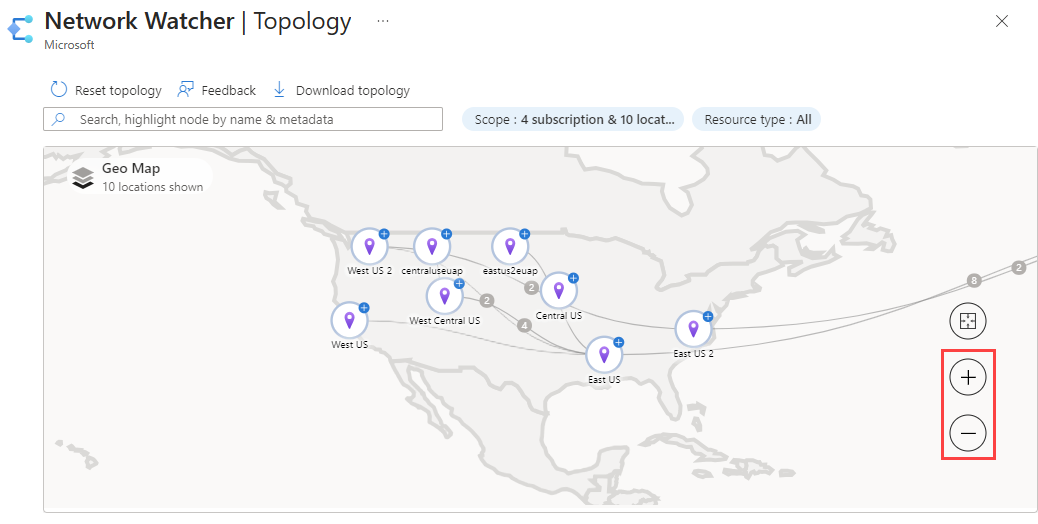 Screenshot of topology zoomed in view.