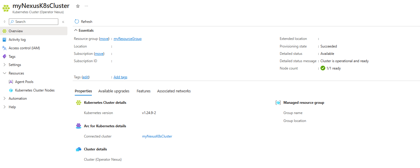 Screenshot of Nexus Kubernetes cluster home page.