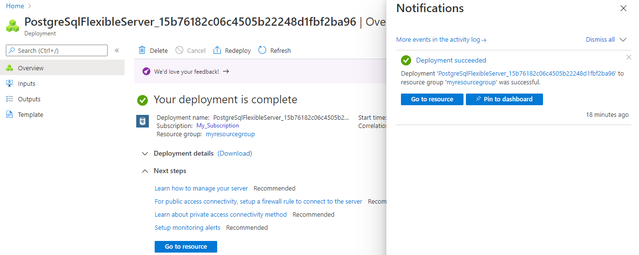 Screenshot of the Notifications pane.
