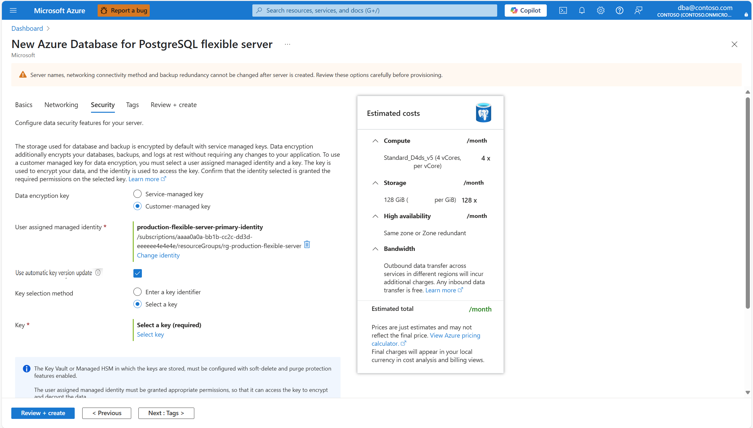 Screenshot that shows how to enable automatic key version updates.