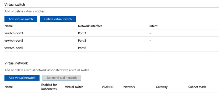 Screenshot showing three virtual switches, where the names correspond to the network interface the switch is on.