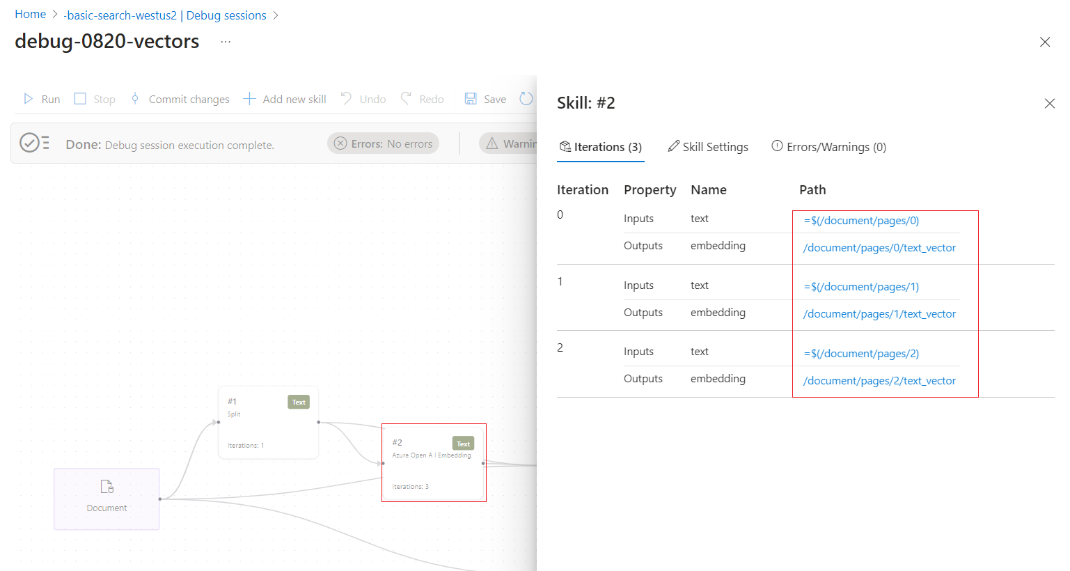 Screenshot showing a skill details pane with drilldown for more information.