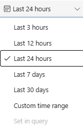 A screenshot showing the time range selector.