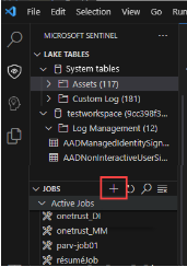 A screenshot showing how to create a new job from the jobs list in Visual Studio Code.
