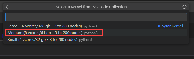 A screenshot showing the run pool size picker.