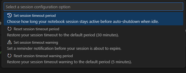 A screenshot showing the session timeout setting.
