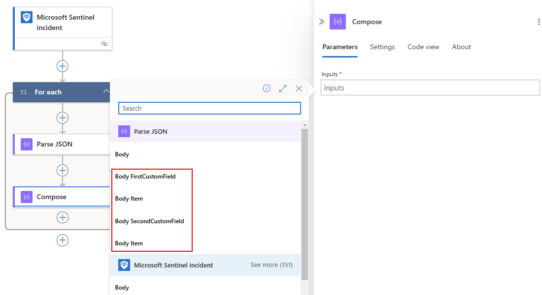 Screenshot shows ready to use dynamic fields from the schema.
