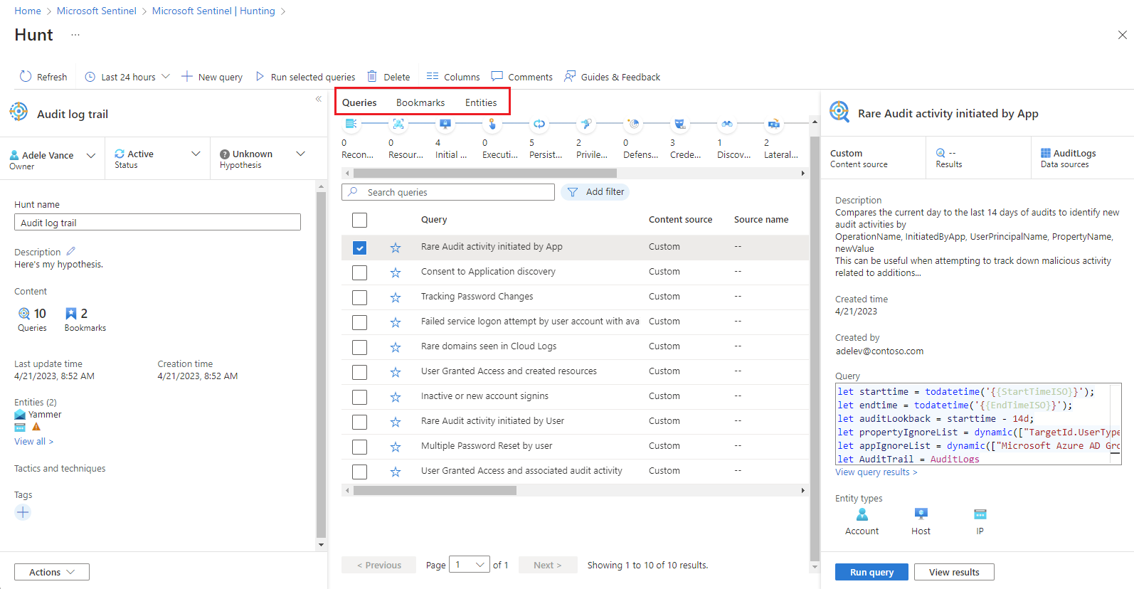 Screenshot showing the hunt details.