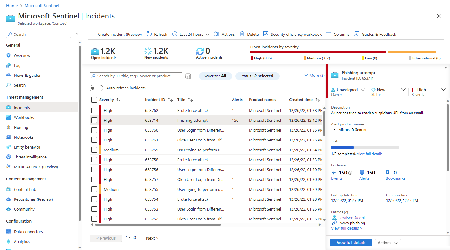 Screenshot of new incidents queue displayed in a grid.