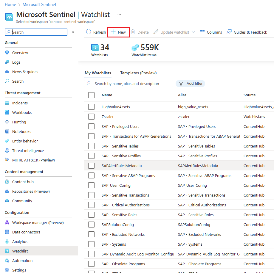 Screenshot of add watchlist option on watchlist page.