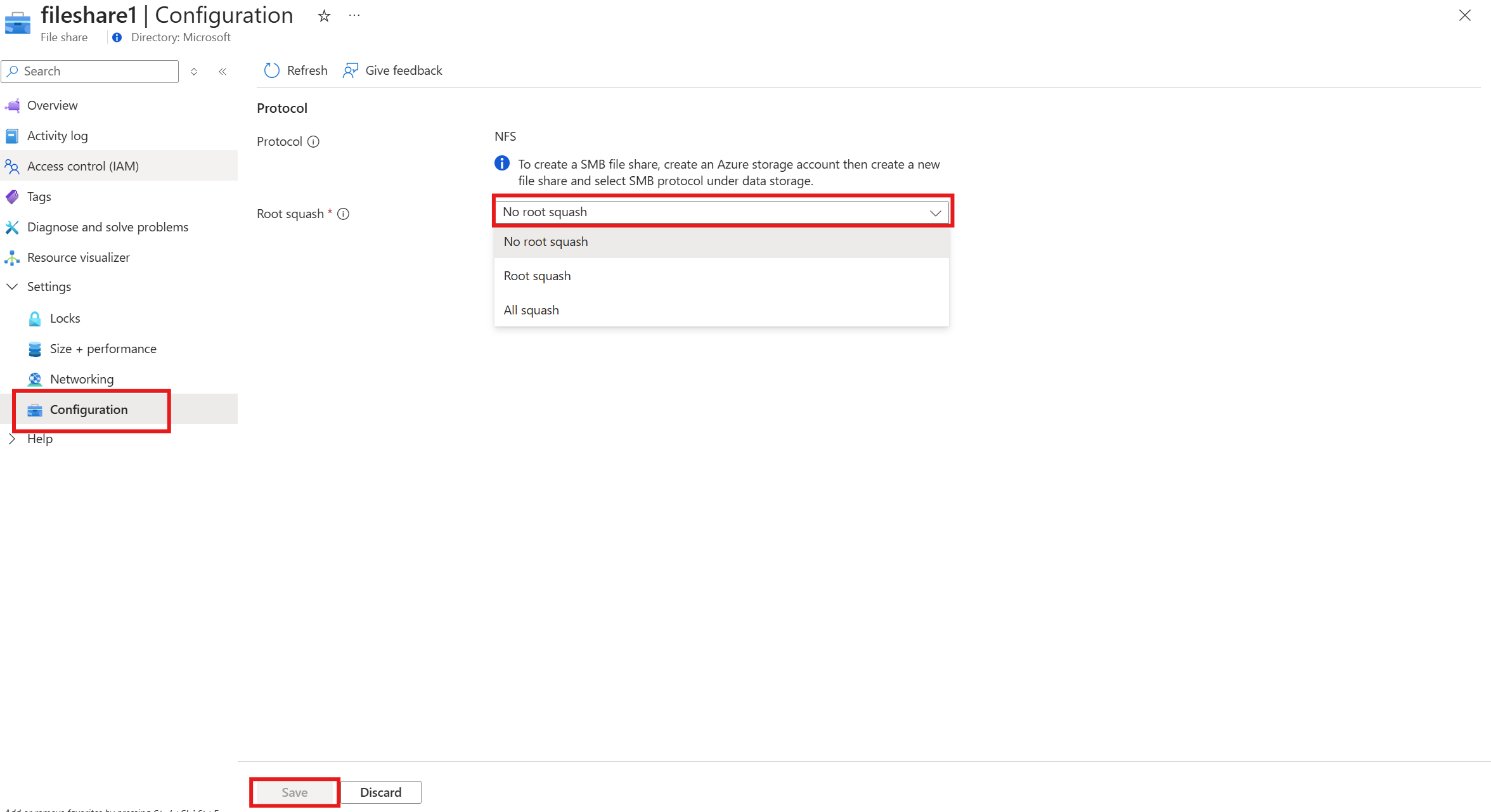 image for microsoft.fileshares root squash