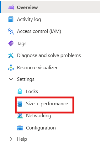 image on choosing size and performance for a file share created with Microsoft.FileShares