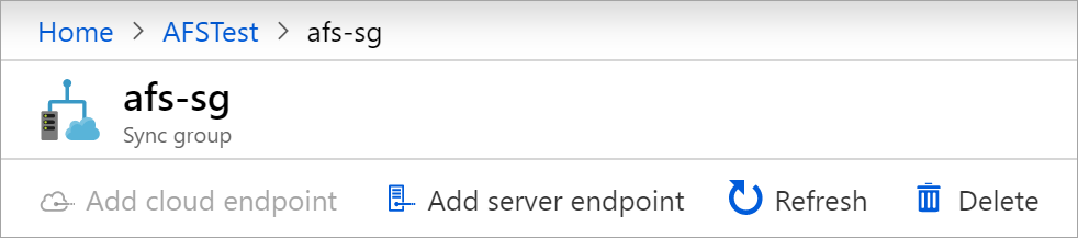Screenshot of the pane for entering details about a new sync group in the Azure portal.