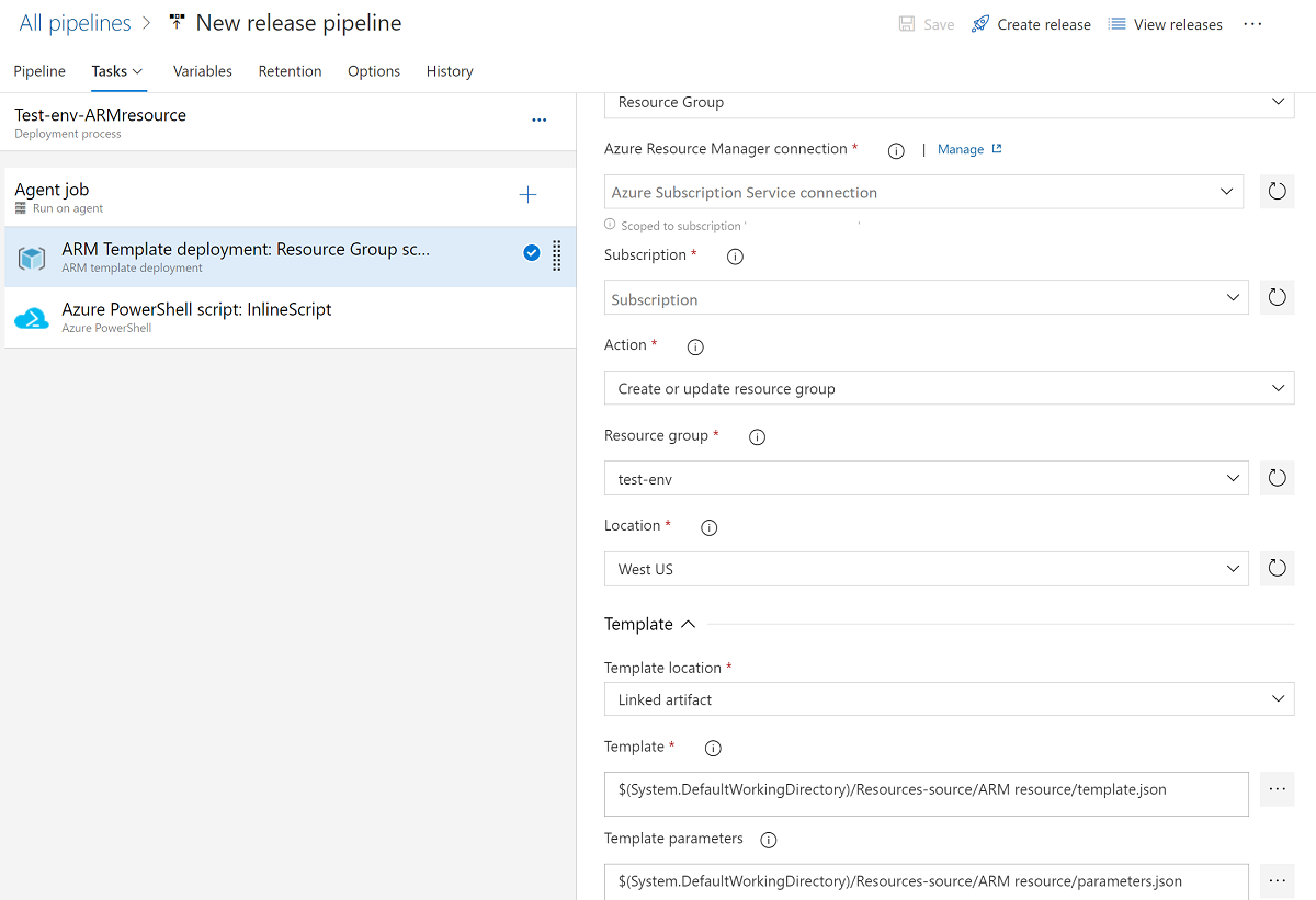 Screenshot that shows the: workspace and pools deploy.