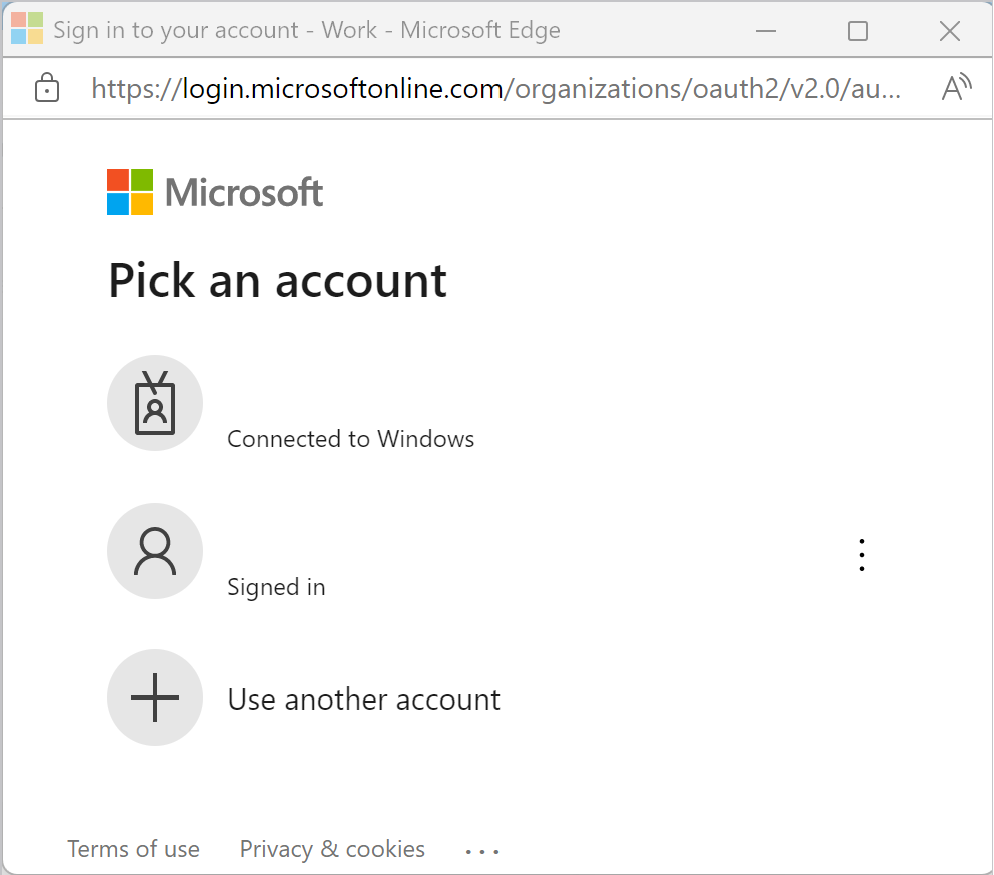 Use another account