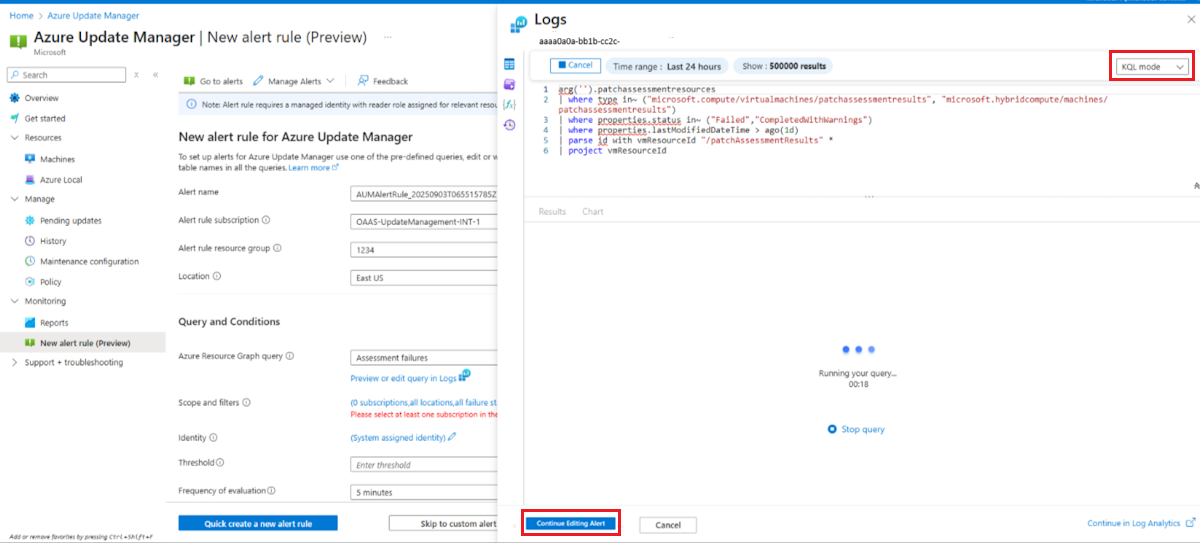 Screenshot that shows how to run the query.