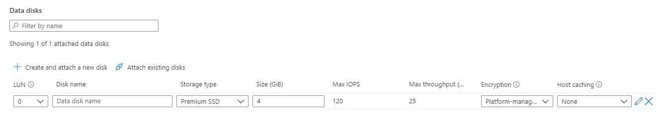 Screenshot of review disk settings.