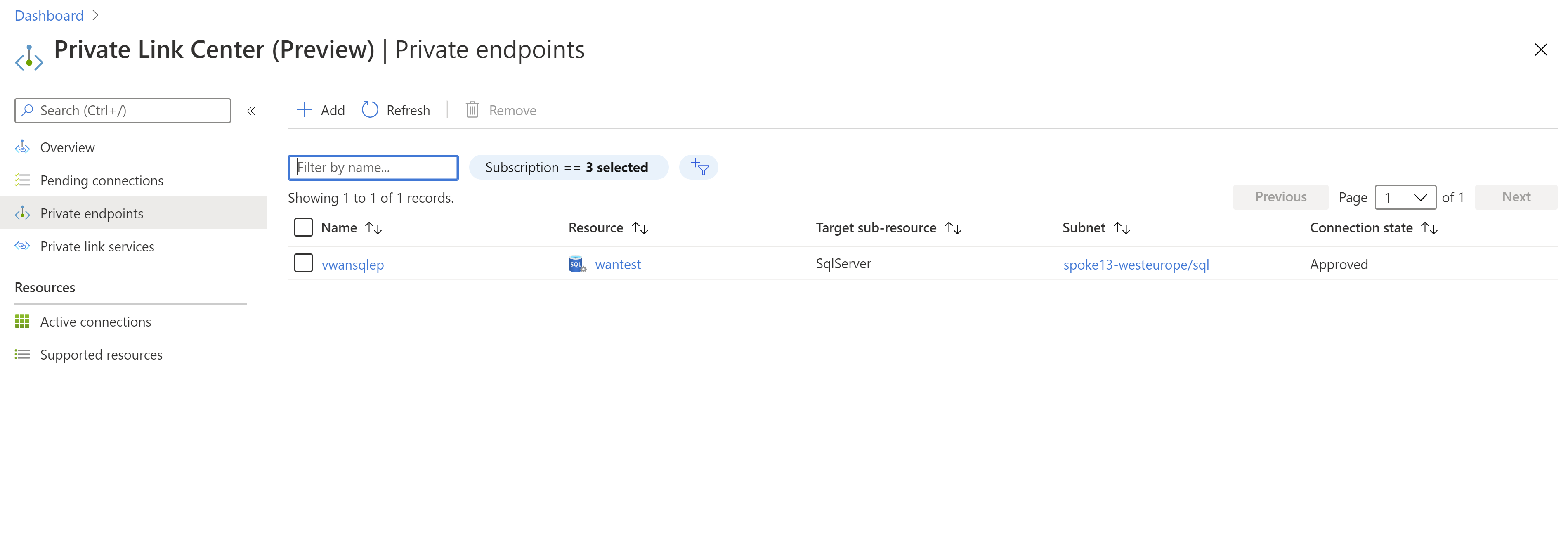 private endpoints