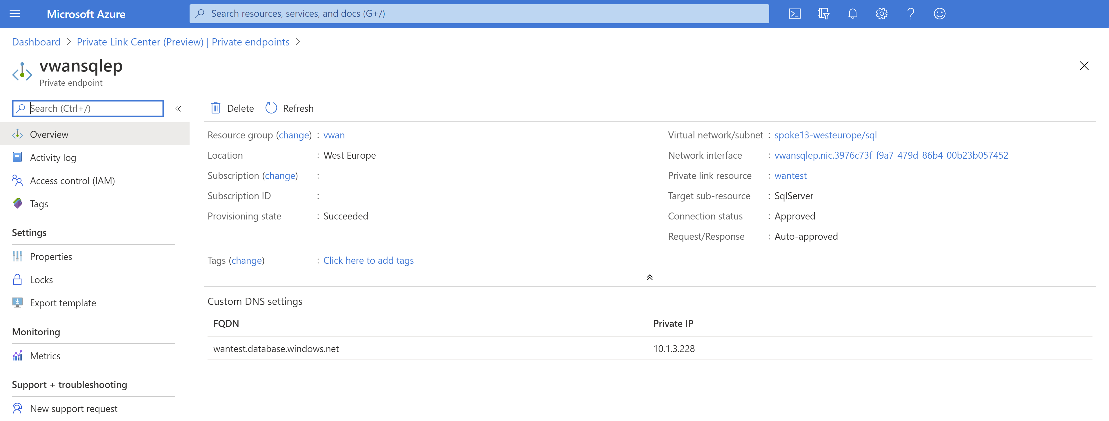 SQL endpoint