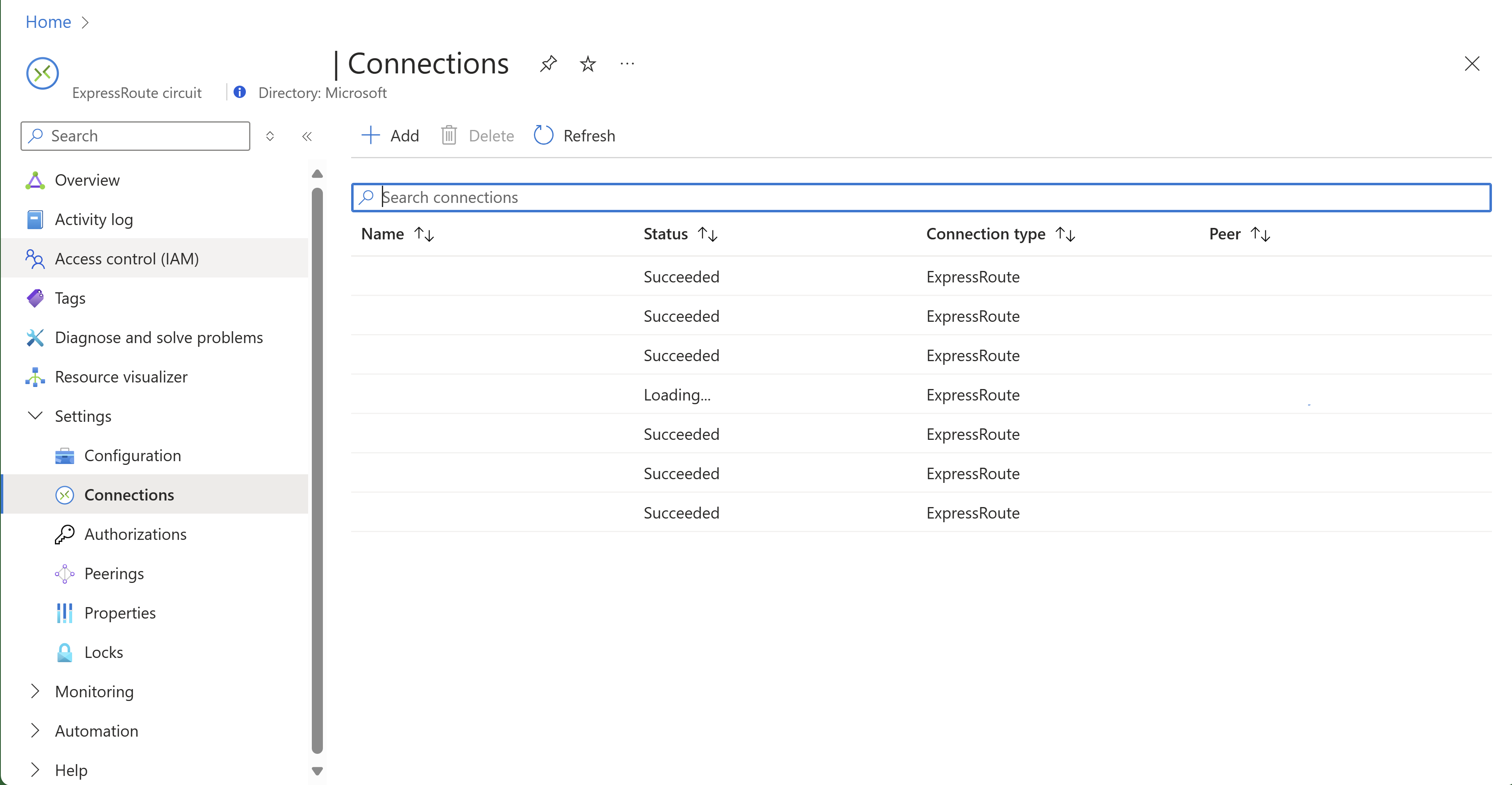 Screenshot shows the initial container page.