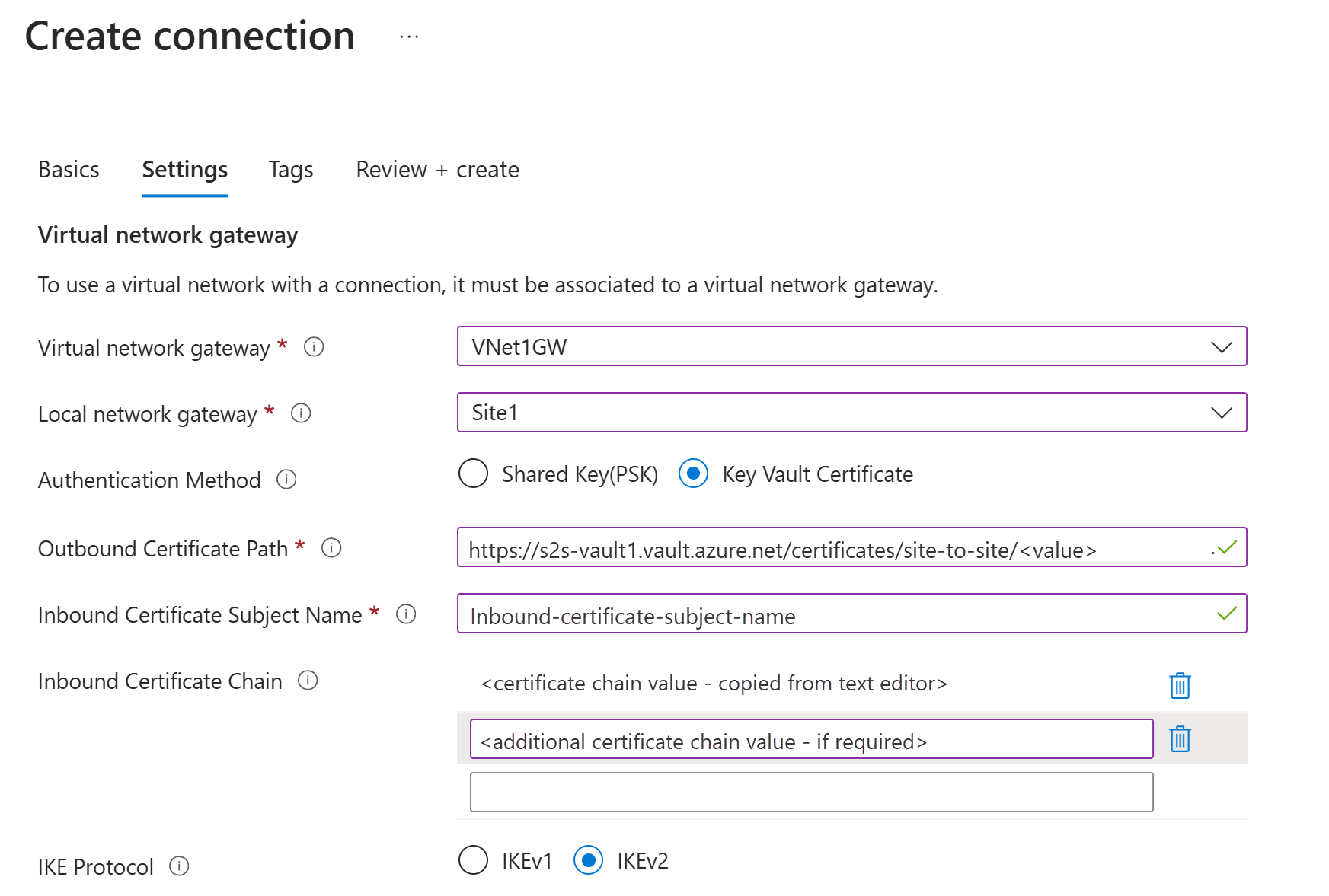 Screenshot that shows the Settings page.
