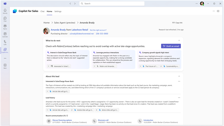 Research on a lead performed by Sales Agent Research on a lead performed by Sales Agent