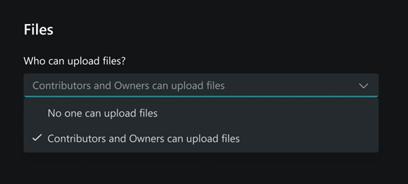 Screenshot of files upload dialog box.