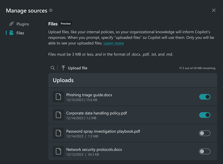 Screenshot of the file upload dialog box.