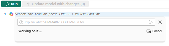 Screenshot showing an explanation of what the SUMMARIZECOLUMNS does.