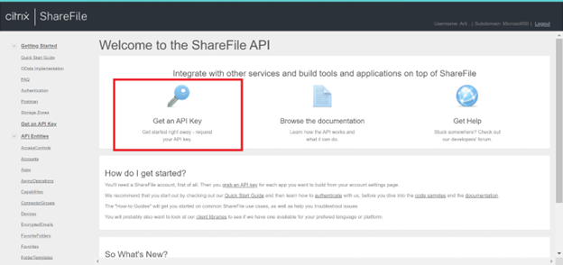 connect Citrix ShareFile API key connect Citrix ShareFile API key.