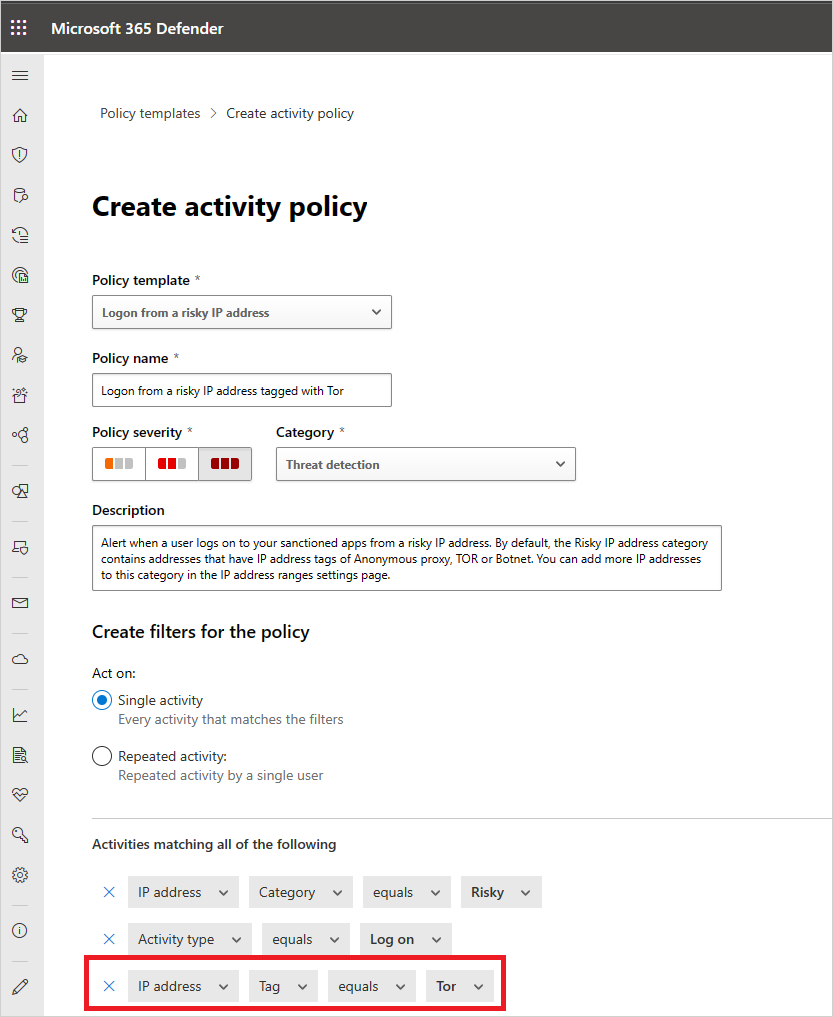 example policy risky ips Example policy for risky IPs.