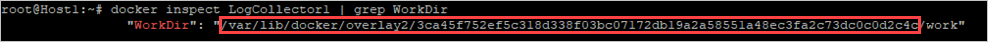 Screenshot of how to identify the log collector directory.