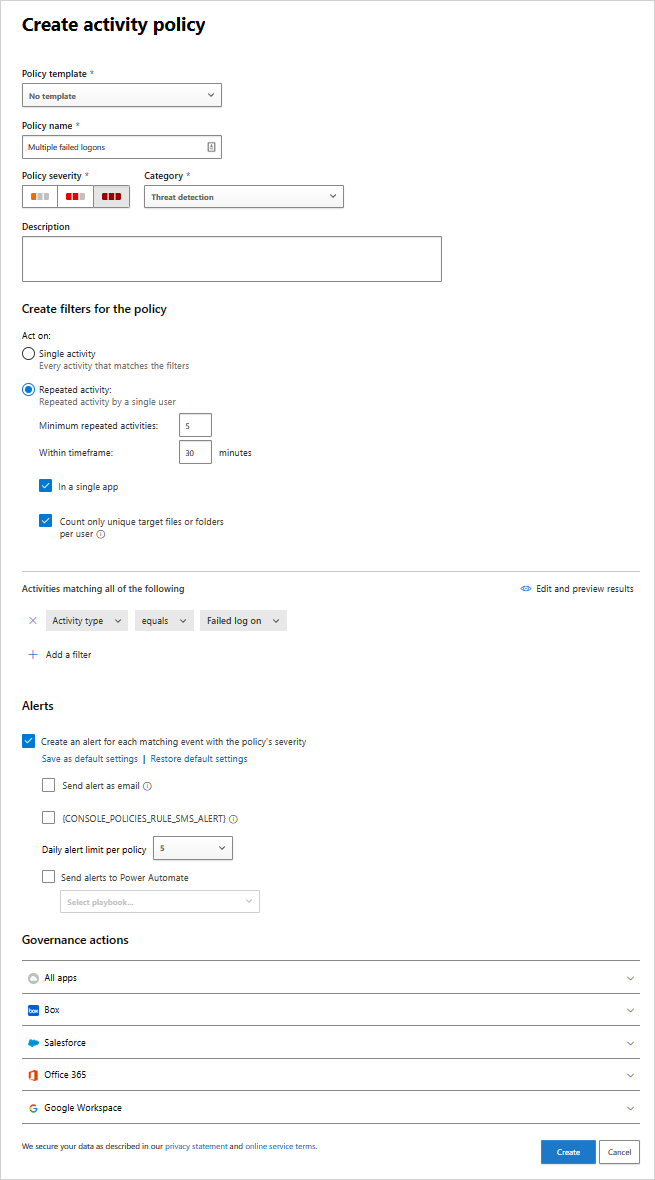 multiple failed log on attempts policy example Policy example for multiple failed sign-in attempts.