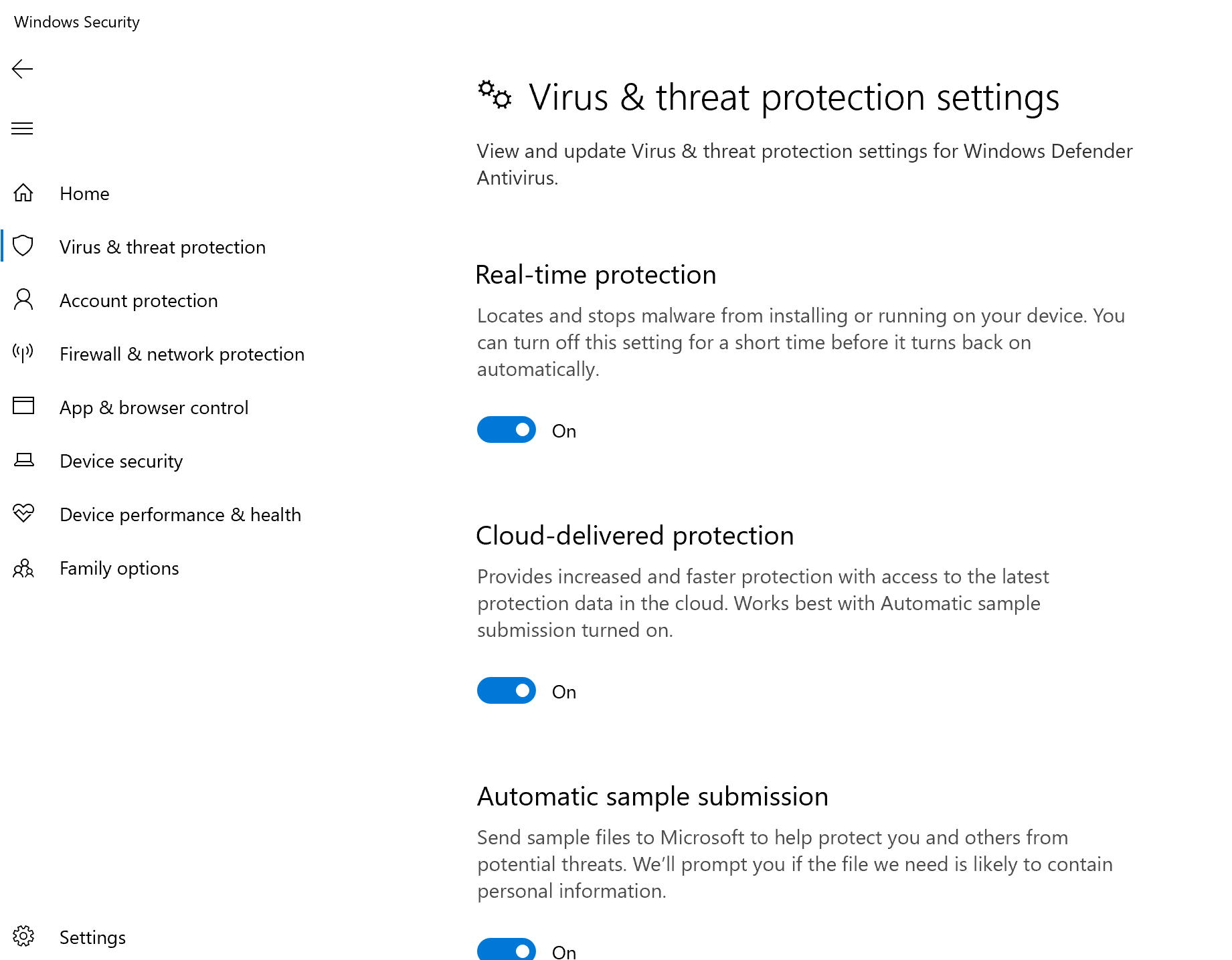 The settings page-1