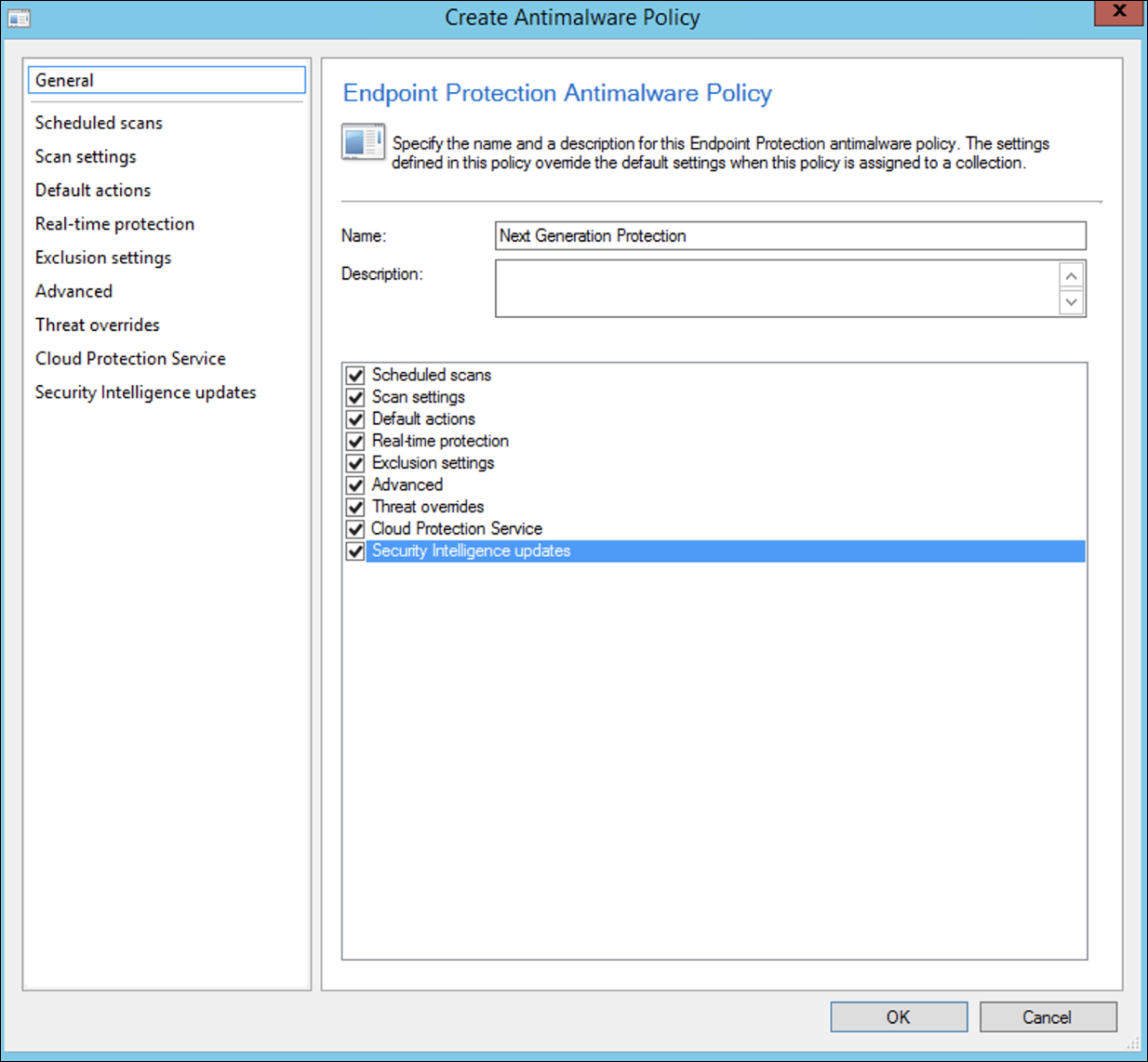 The antimalware policy