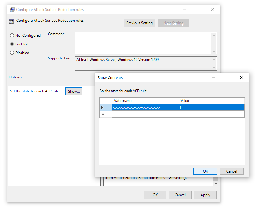 attack surface reduction rules in Group Policy