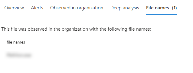 The File names tab