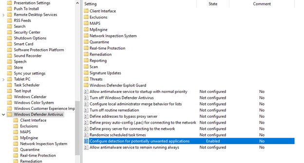 Config potential unwanted app