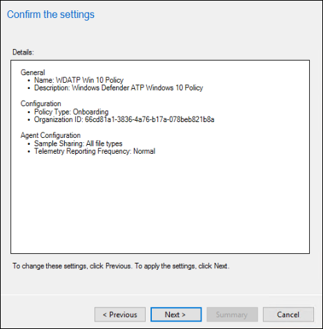 The configuration settings2