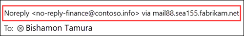 Screenshot of the via tag in an email message.