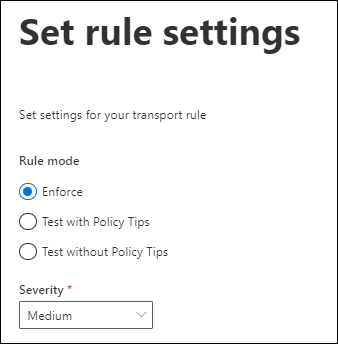 Setting the mail flow rule severity to Medium in the EAC for the mail flow rule to identify forwarded messages.