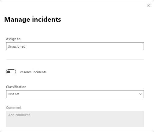 Details flyout on the Incidents page in the Microsoft Defender portal.