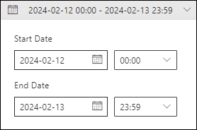 Screenshot of the date filter used in Threat Explorer and Real-time detections in the Defender portal.