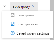 Screenshot of Save query in Threat Explorer with Save query as and Saved query settings available.
