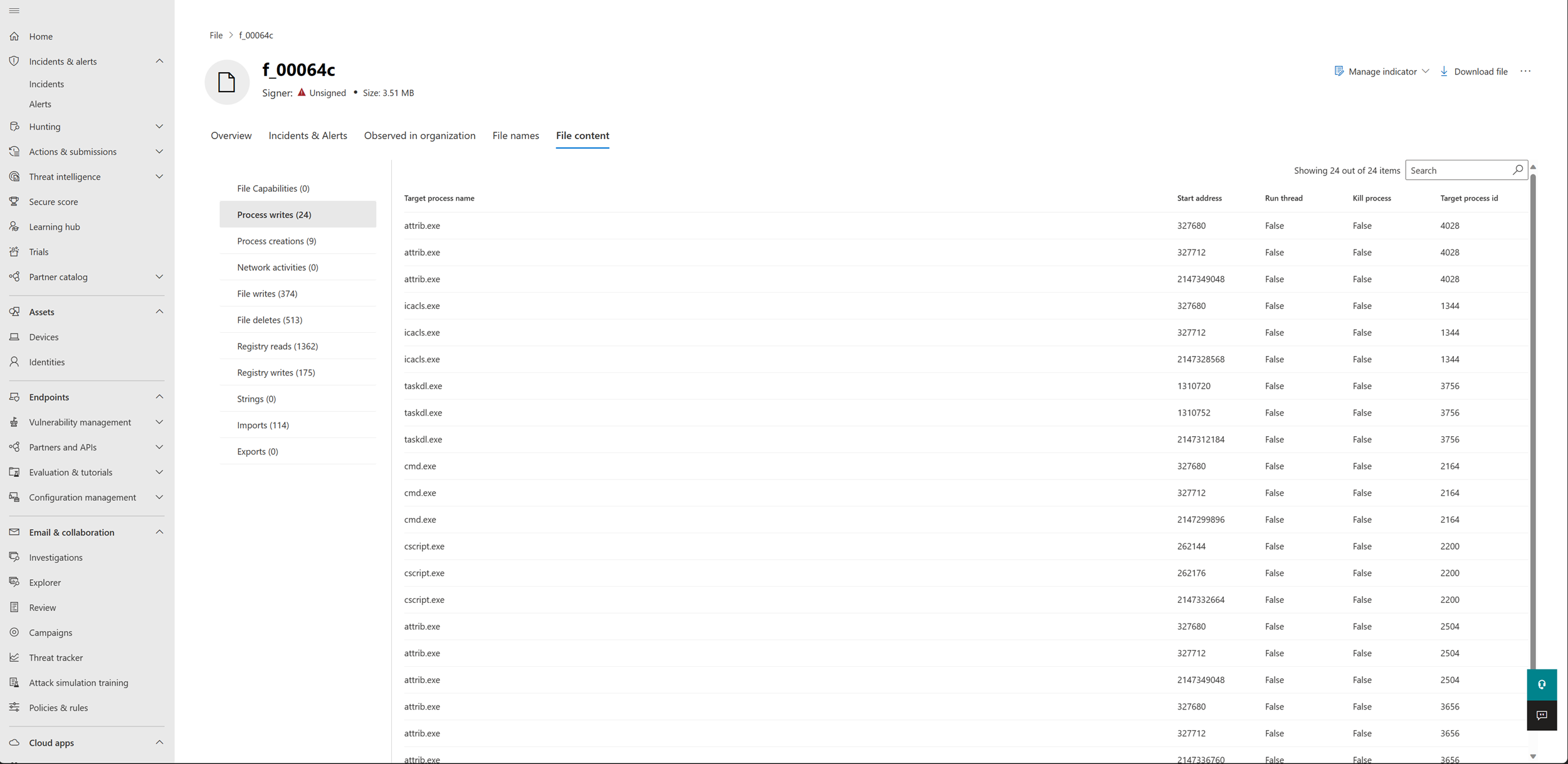 Screenshot of a file's content