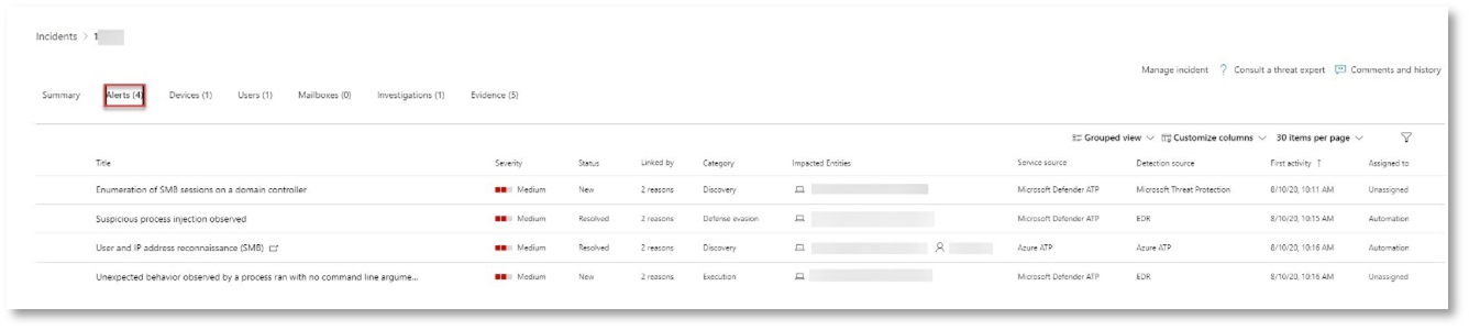 A screenshot of an example of a generated alert.