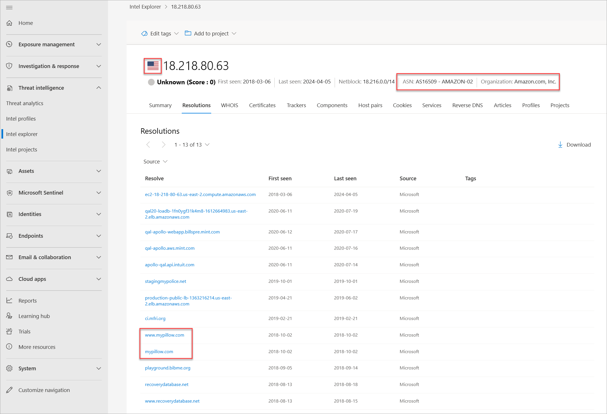 Tutorial infrastructure chain mypillow US ASN.