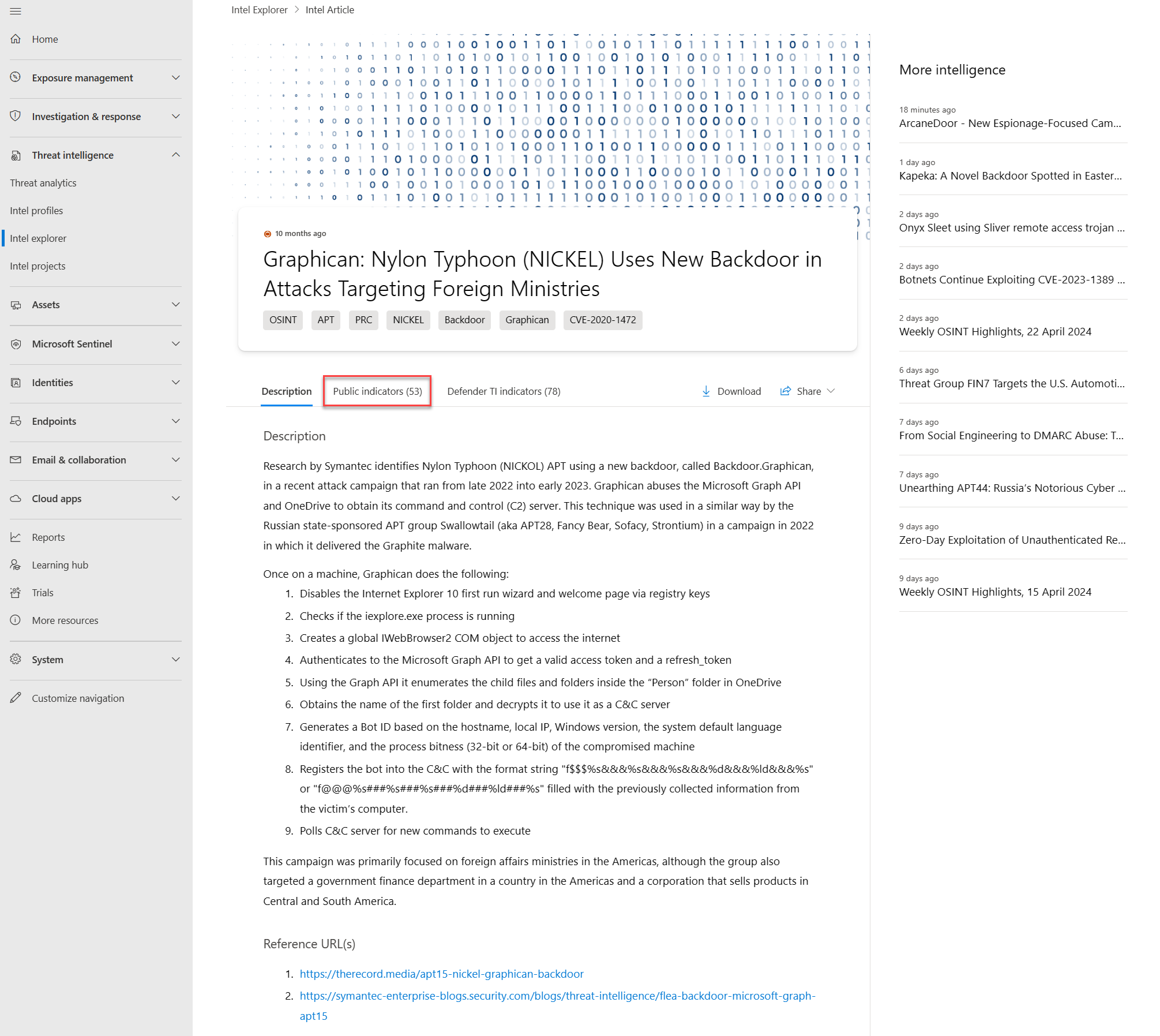 Tutorial Vulnerability Graphican public indicators.