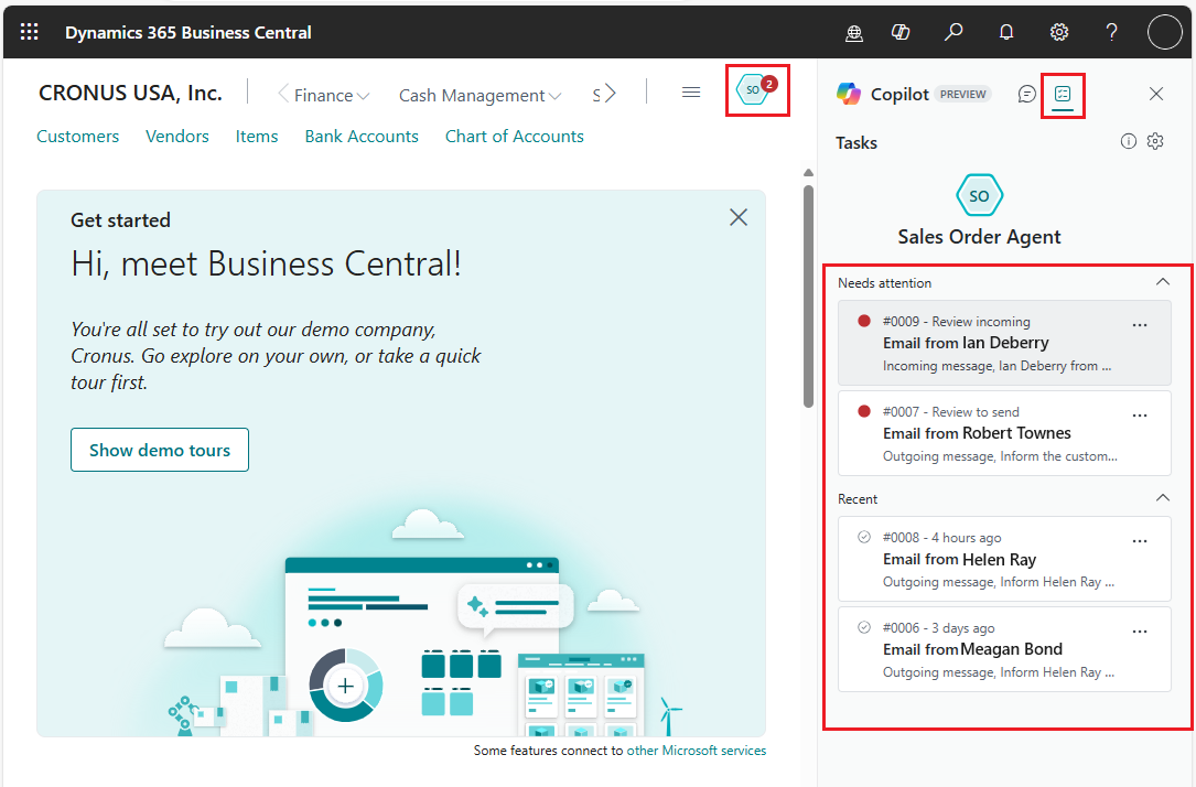 Shows the task view with steps Shows the task view with steps